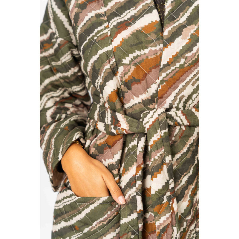 Quilted Kimono Jacket Printed