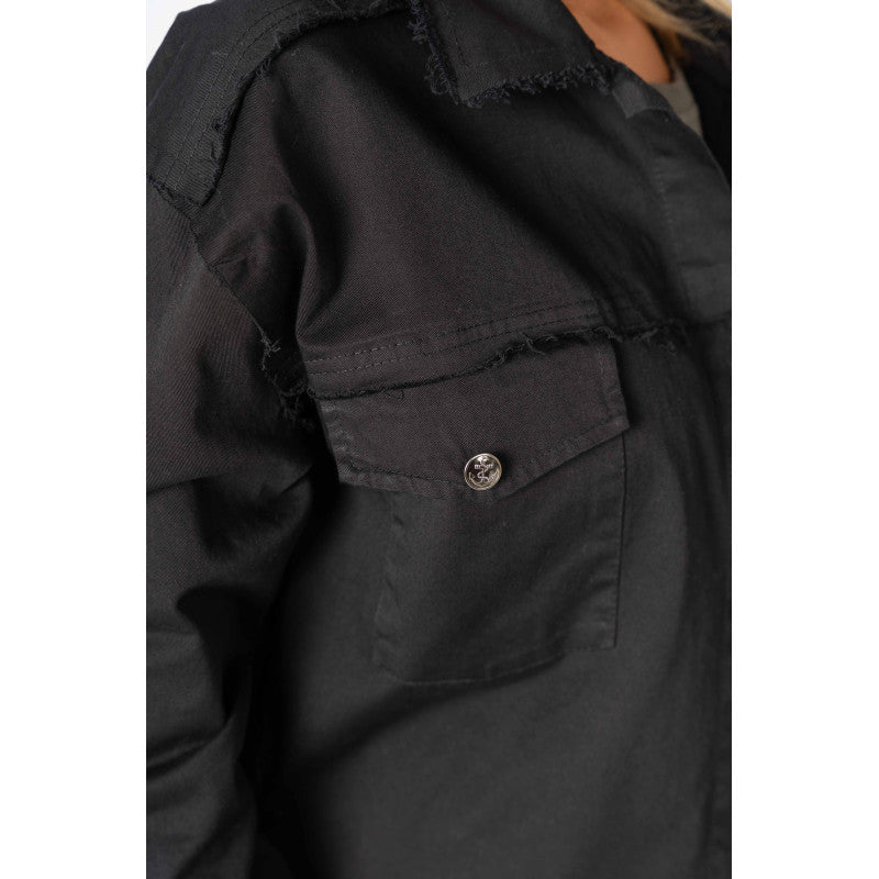 Raw Edge Button Up Jacket