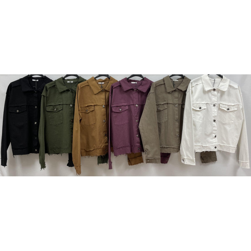 Raw Edge Button Up Jacket