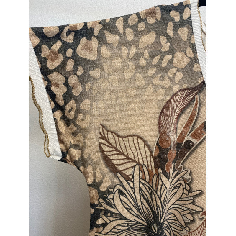 Short sleeves printed shimmer Dress