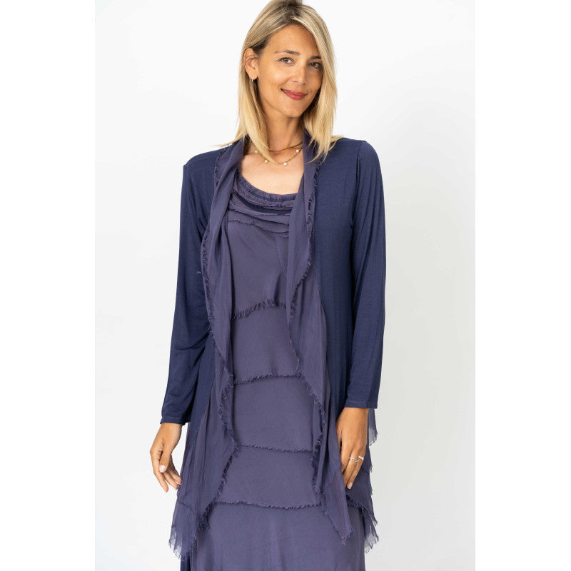 Silk Long Ruffle Jacket