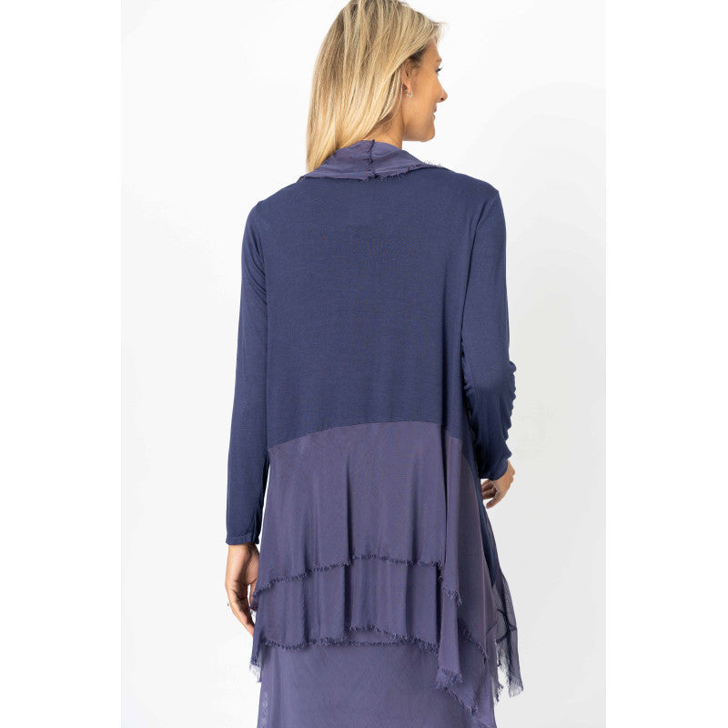 Silk Long Ruffle Jacket