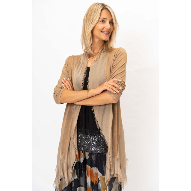 Silk Long Ruffle Jacket