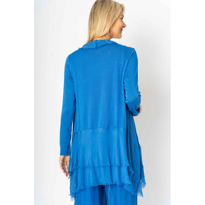 Silk Long Ruffle Jacket