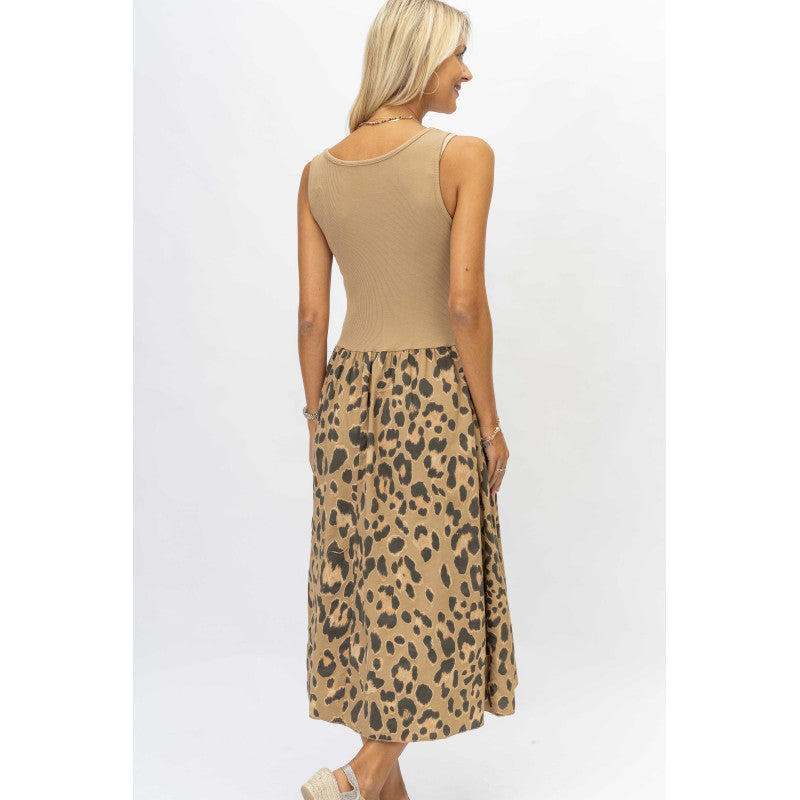 Sleeveless Cheetah print Dress