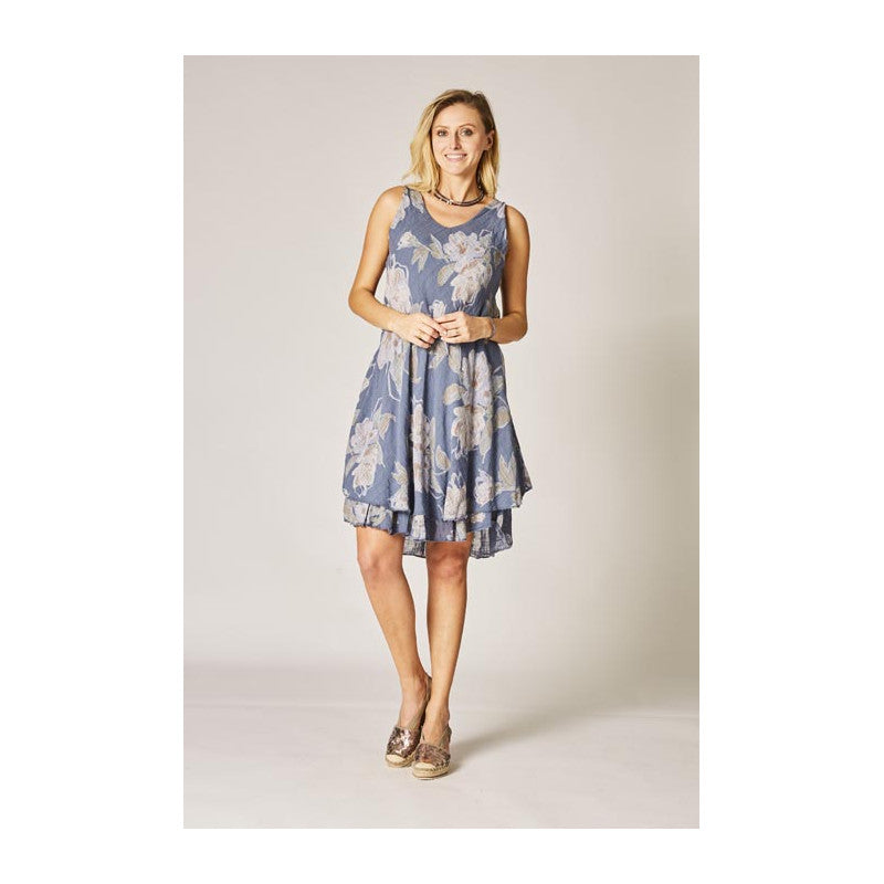 Sleeveless Flower Print Dress