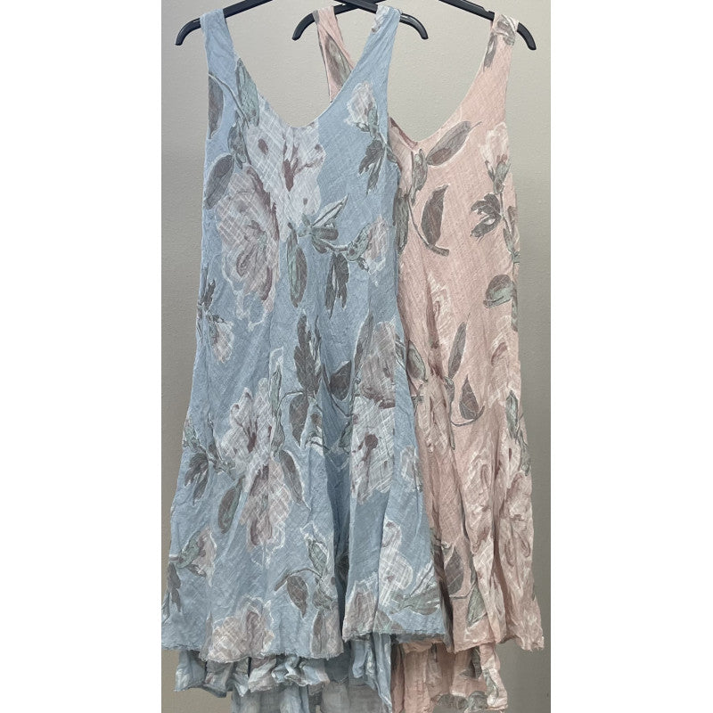 Sleeveless Flower Print Dress