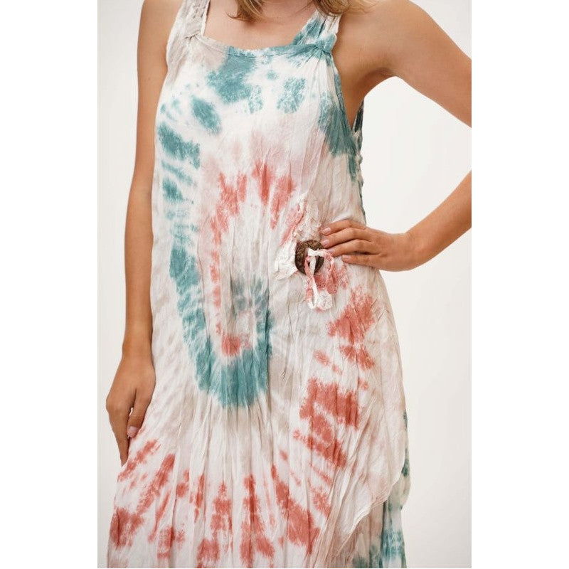 crochet tie dye dress Crochet Tie Dye Dress 362205-CN Aqua / One Size Fits Most